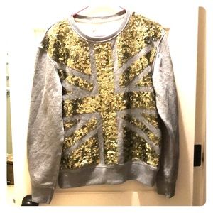Fun Boden sequin Union Jack sweatshirt
